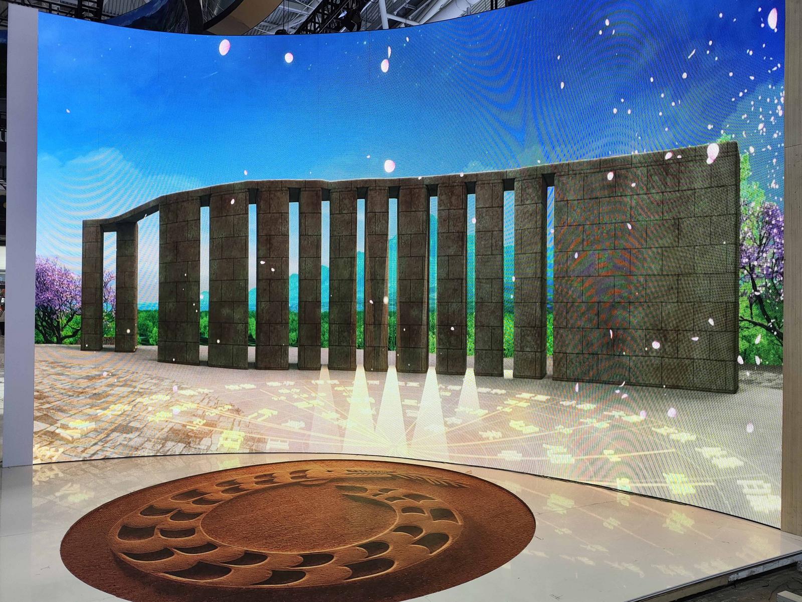 深圳文博会山西展区的古观象台模拟影像