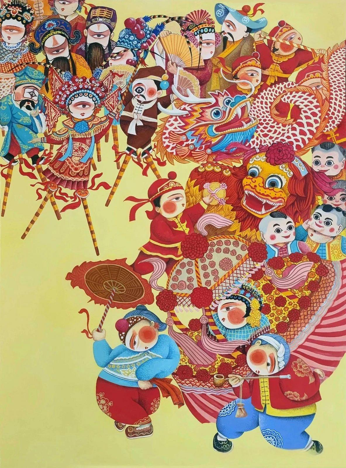 田富怀《霓裳闹元宵》