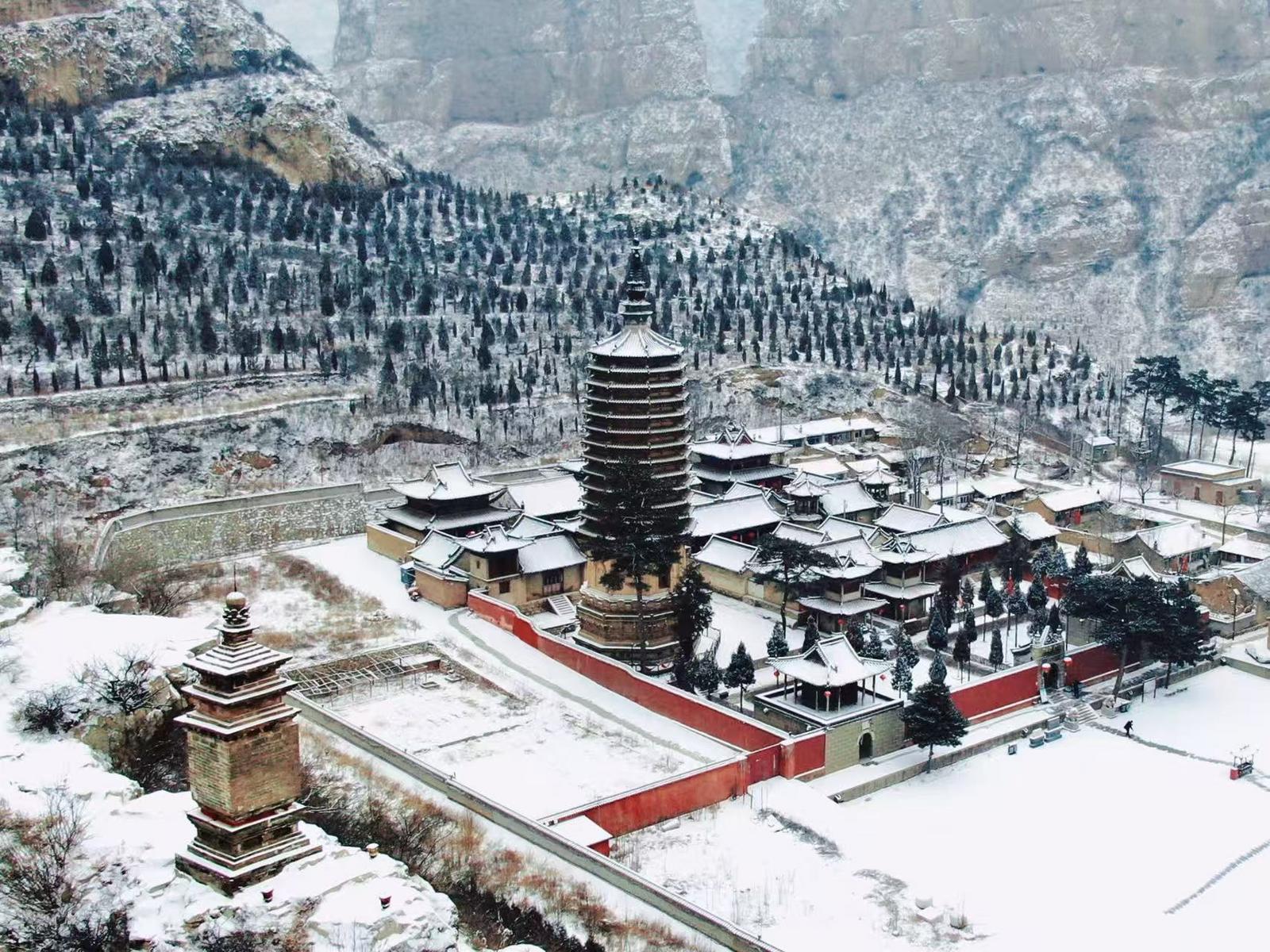 大同市灵丘县觉山寺雪后美景。孟帅 摄