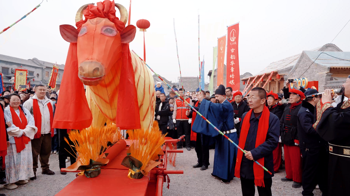 2月4日,晋中市“打春牛”民俗活动在古城广场精彩演出。 孙泰雁 摄